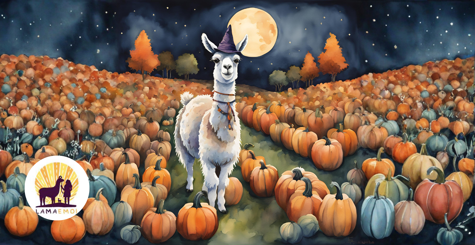 Balade d'Halloween avec Lama Emoi
