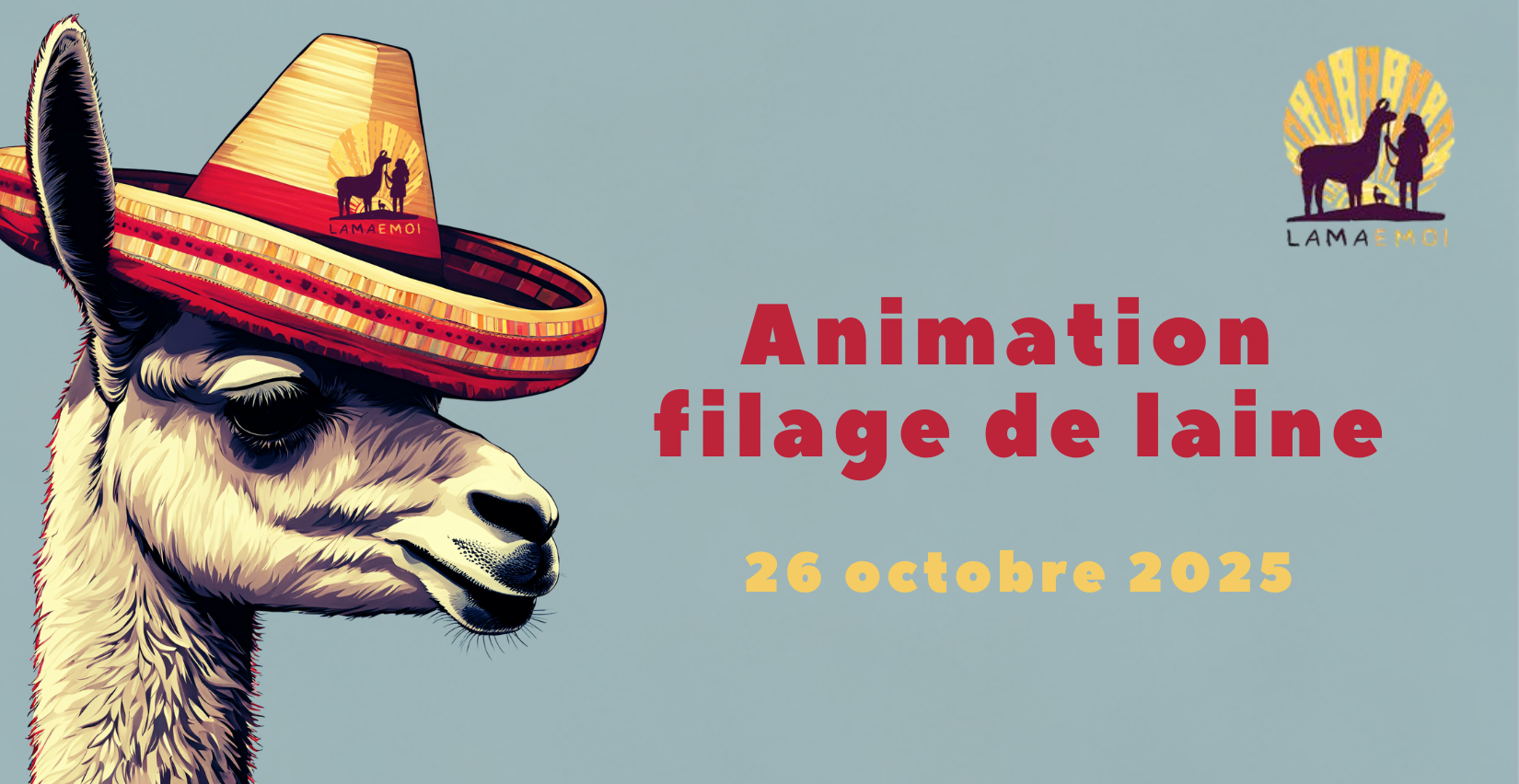 Animation filage de laine - Lama Émoi (Saint-Aignan)