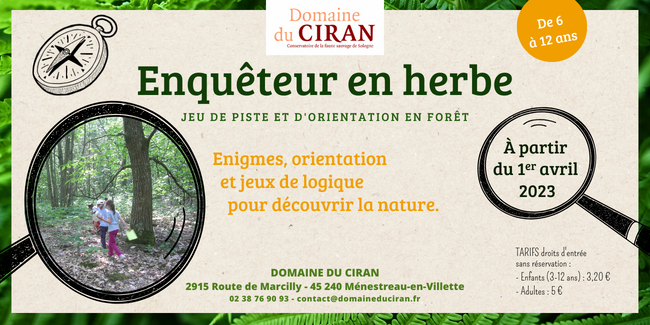 Jeu de piste - course d'orientation "enquêteur en herbe" au Domaine du Ciran