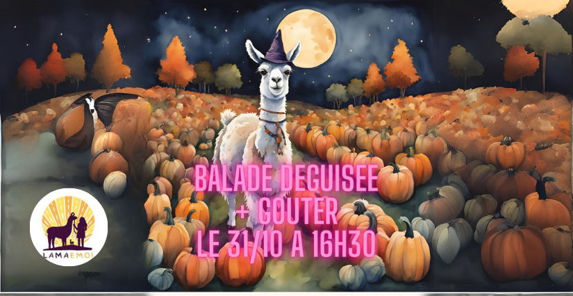 Balade d'Halloween avec Lama Emoi